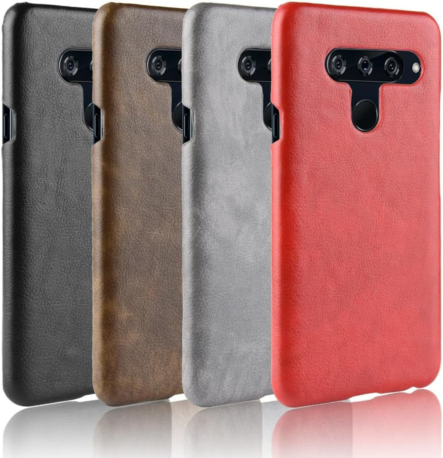Phone Case for LG V40 Thinq Case, [PU Leather]+[Hard Plastic] for LG V40 Thinq Protector Case, Non-Slip Shockproof for LG V40 Thinq Phone Cover Grey  Generic   