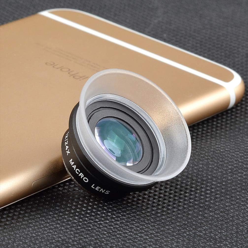 Hemobllo Phones Telephoto Lens Phone Camera Lens 12/24X Macro Lens Telephoto Zoom Wide Angle Lens Clip on Mobile Phone Lens for Smartphone Smart Phone Smart Phone Smart Phone  Hemobllo   