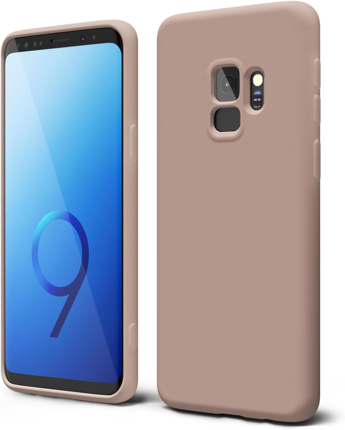 Oakxco for Samsung Galaxy S9 plus Phone Case Liquid Silicone Grip, Cute Thin Slim Soft Rubber TPU Plain Smooth Gel Cover for Women Girl, Matte Solid Protective & Shockproof, Aqua Sky Baby Light Blue  Oakxco   