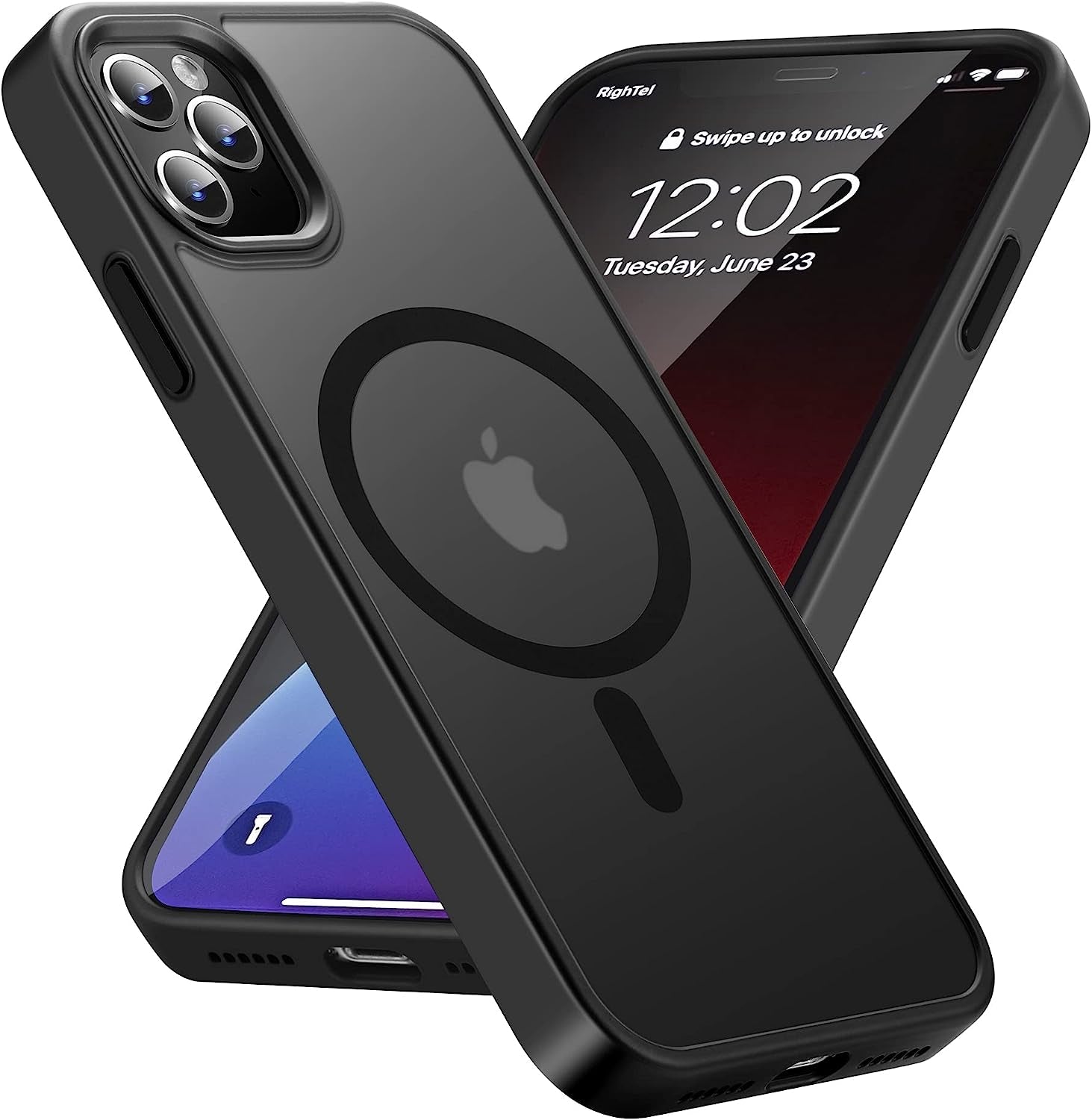 Yriklso for Iphone 11 Pro Magnetic Case, Built in Magnets Compatible with Magsafe, Clear Hard PC Back Cover + Soft TPU Frame Slim Bumper Case for Iphone 11 Pro（5.8"）,Clear  Yriklso Matte Black  