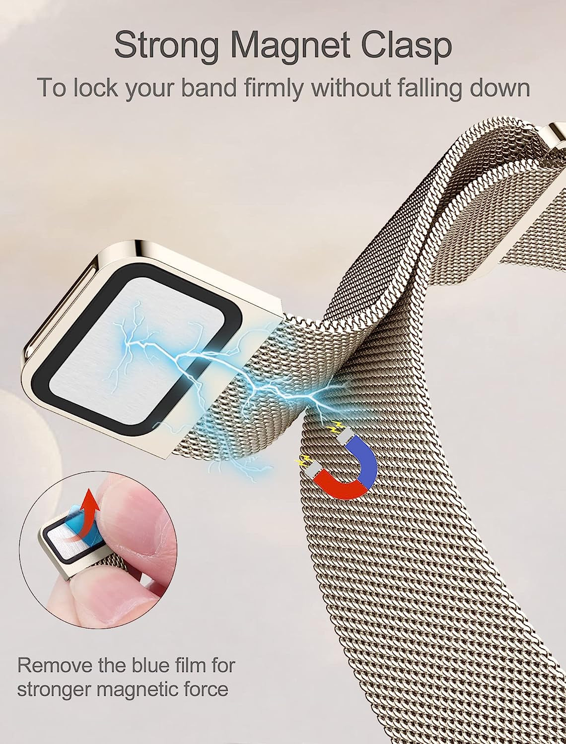 VNCAS Compatible with Apple Watch Band 38Mm Women Men, Metal Magnetic Slim Thin Mesh Band Compatible with Apple Watch Band 40Mm 41Mm 42Mm 44Mm 45Mm 49Mm for Iwatch Ultra SE Series 8 7 6 5 4 3 2 1  VNCAS   