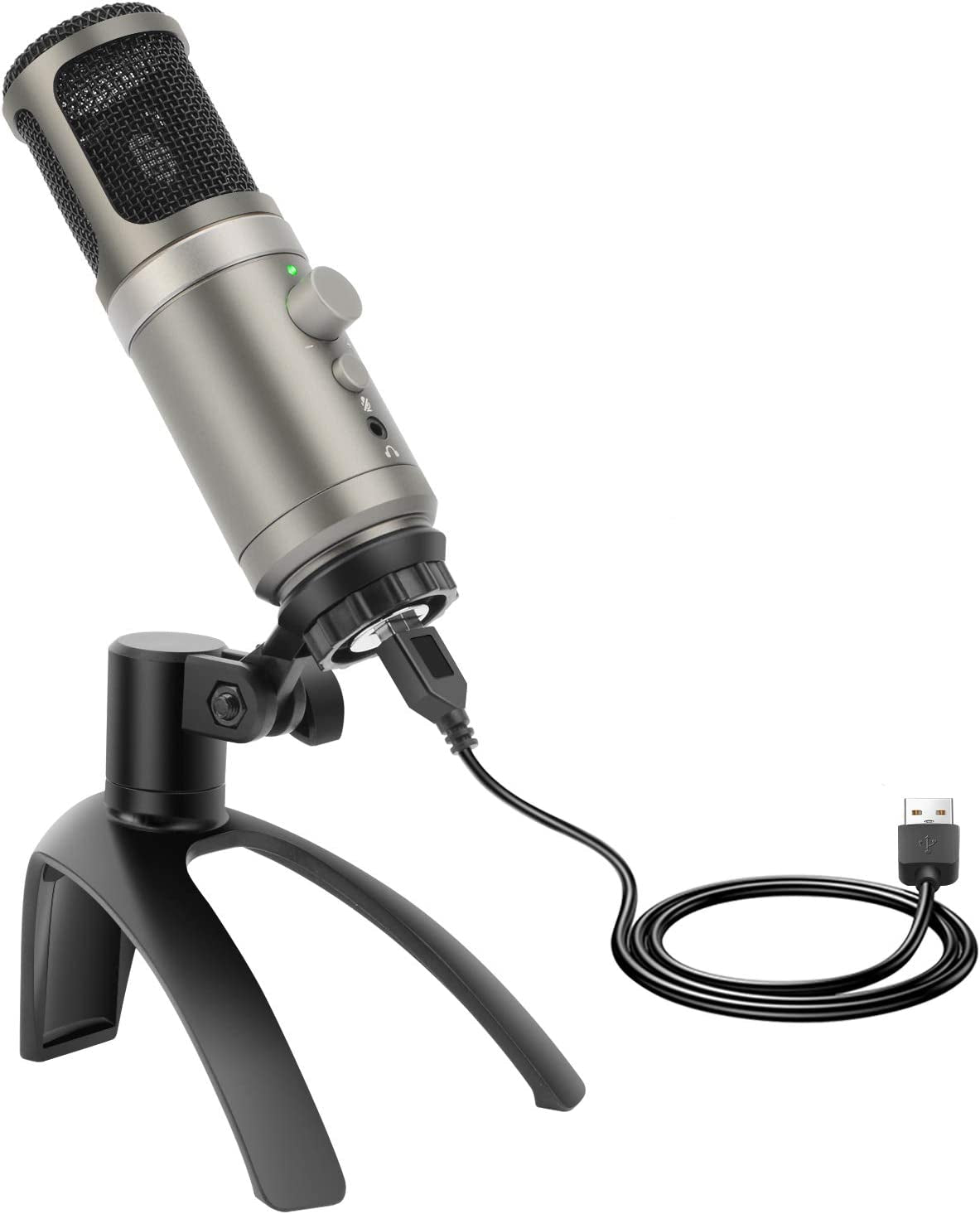 USB Microphone Metal Condenser Recording Mic Microphone for Desktop, Laptop Macbook, Ipad or Phones Cardioid Studio Recording Vocals, Voice Overs, Vlog, Streaming Broadcast and Youtube Videos  Lenton   