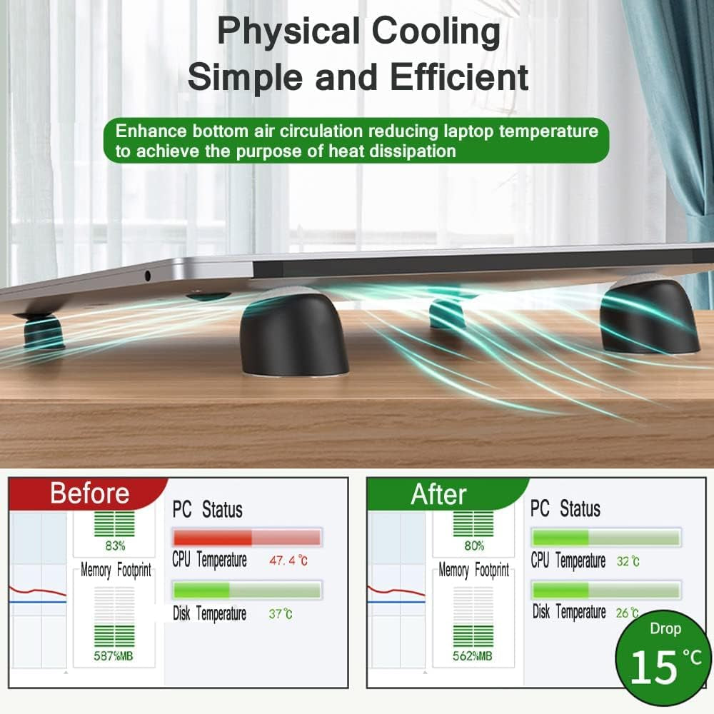 NIANGAO Keyboard Riser，Silicone Magnetic Mini Stand Ball，Magnetic Laptop Stand， Laptop Cooling Pad, Laptop Stand Feet for Macbook, Laptop, Keyboard and Tablet (Green)  NIANGAO   