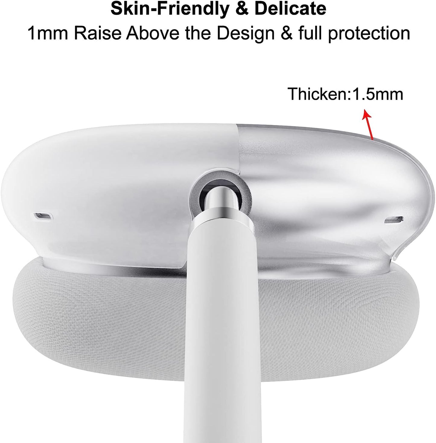 Fottos Case Cover Protective for Airpods Max Headphones, Compatible with Apple Airpods Max, Protective Silicone Sleeve Case for Air Pods Max Headphone（Transparent）  Fottos   