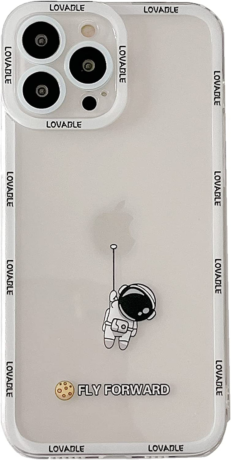 Yonds Queen for Iphone 12 Mini Cute Case, Cool Cartoon Astronaut Space Design Stylish Bumper Women Girls Protective Anti-Slip Shockproof Fashion Creative Case (Black Telescope, Iphone 12 Mini)  Yonds Queen Clear Fly Iphone 13 