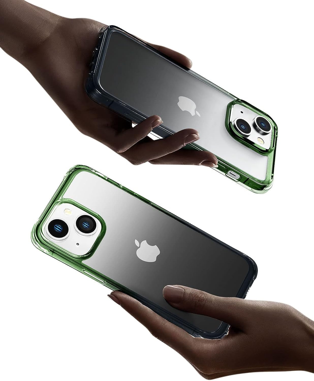 Mkeke Designed for Iphone 14 plus Case Clear, [Non Yellowing] [Military Grade Protection] Shockproof Slim Phone Case for Iphone 14 plus 6.7 Inch - Gradient Black-Green  Shenzhen Make Technology Company Limited   