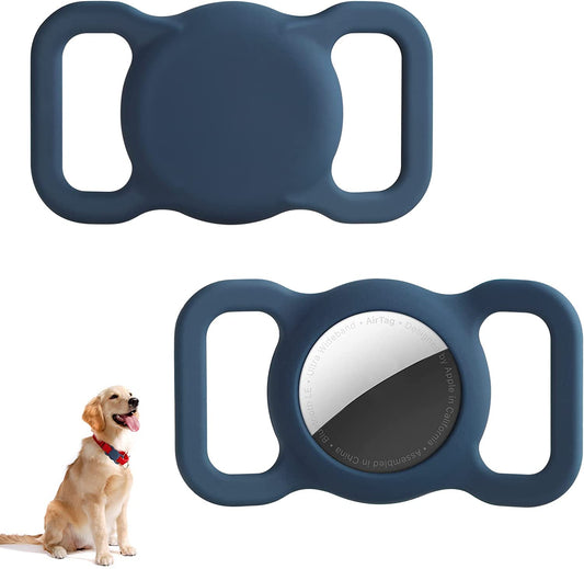ELOVEN for Airtag Case for Dog Cat Collar Holder Compatible with Airtag Tracker Silicone Airtag Case Anti-Slip Shockproof anti Scratch Protective Cover for Airtag Pet Collar Loop Midnight Blue  ELOVEN   