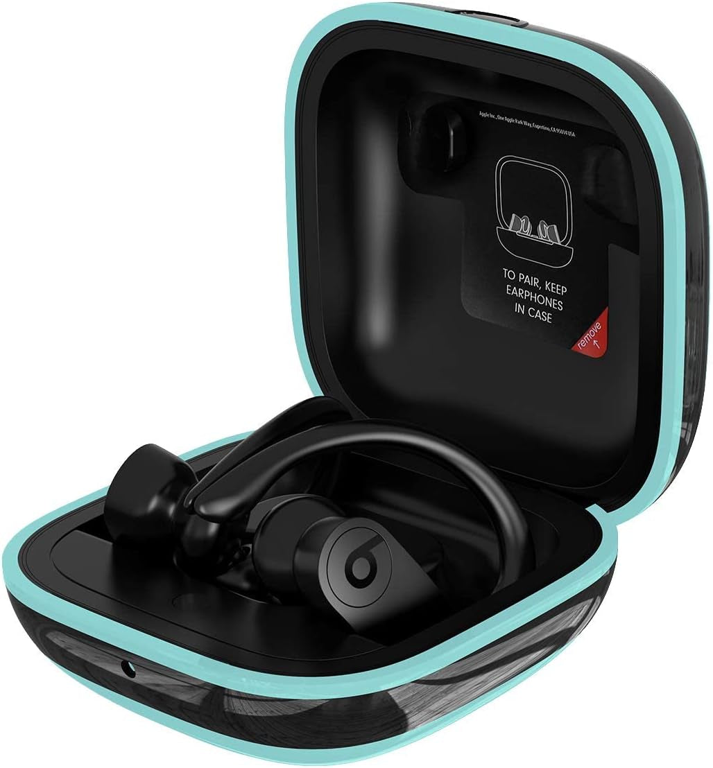 Compatible with Powerbeats Pro Case Cover, Anti-Lost and Shock-Proof Easy-To-Carry Durable Silicone Protective Case Skin for 2019 Latest Beats Powerbeats Pro (Burgundy)  meiyasy Black Edge-Mint Green Black Edge 