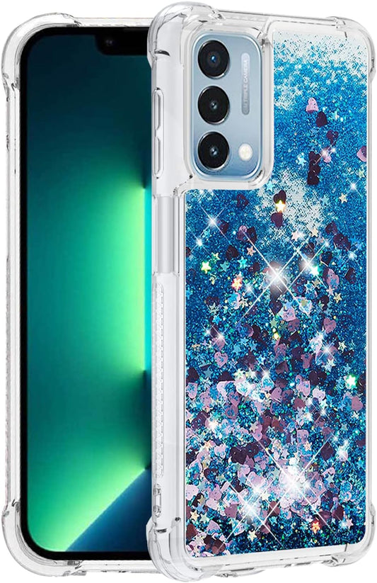 Yarxiawin Comepatible with Oneplus Nord N200 5G Case Glitter Sparkle Gold, Luxury Oneplus Nord N200 5G Phone Case Silicone Shiny Bumper Protective Case Anti-Scratch Cover (Blue)  Yarxiawin   