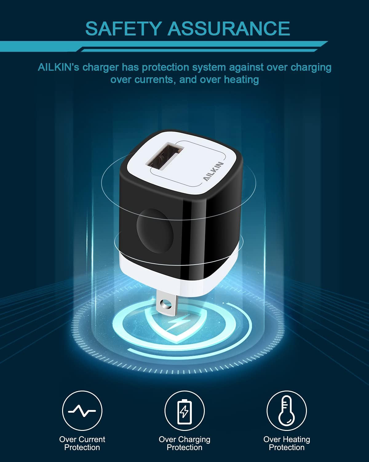 USB Wall Charger Plug, Fast Charging Block, AILKIN 5Pack 1A 1-Port Power Adapter Charging Cube Bricks Box for Iphone 14 13 12 Mini Pro Max/11/Xr/Xs/X/8/7, Ipad Pro/Air, Cell Phone USB a Plug Cargador  Shenzhen Putuo Technology Co.,Ltd   