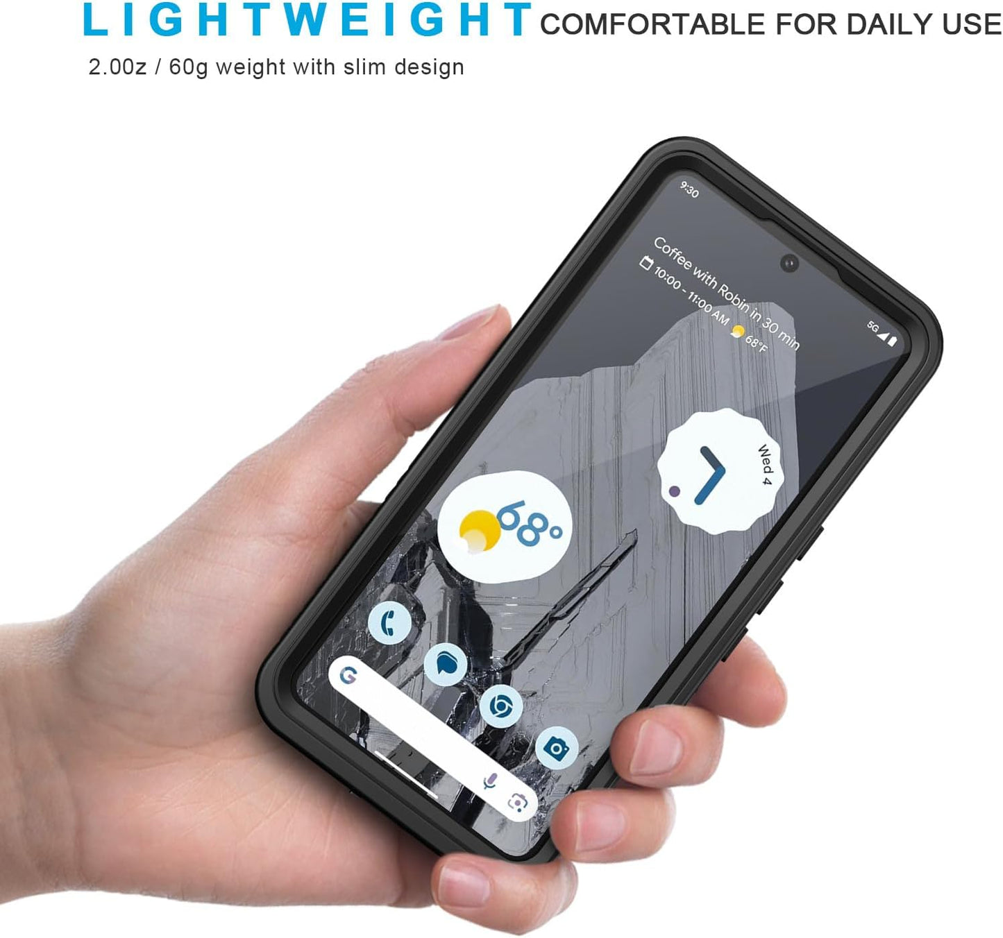 Lanhiem Pixel 8 Pro Case, IP68 Waterproof Dustproof Case with Built-In Screen Protector, Rugged Full Body Shockproof Protective Clear Cover for Google Pixel 8 Pro, Black  Lanhiem   