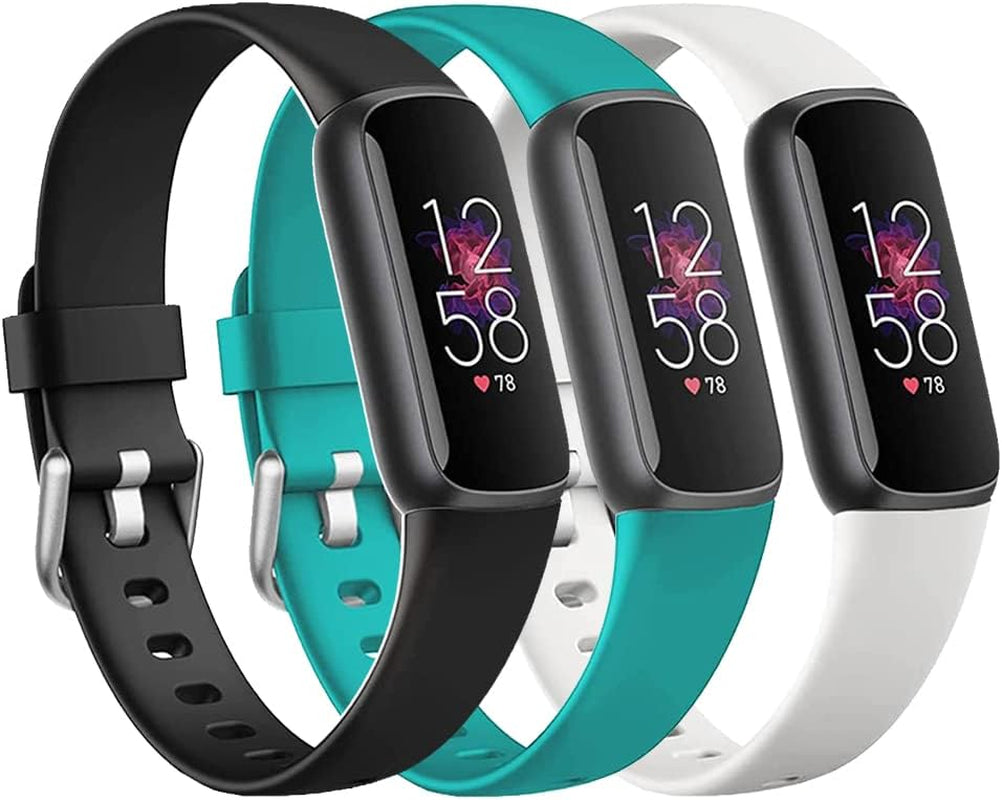 3 Pack Bands Compatible with Fitbit Luxe Bands for Women Men, Flexible Waterproof Replacement Wristband Sport Watch Strap Small  OMAIGAR   