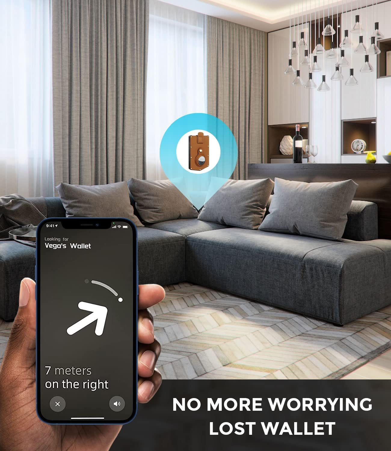 ONIJIA Airtag Wallet Card Holder Men, Smart Air Tag Wallet with Real Leather and Metal, RFID Card Case, Minimalist Credit Card Holder Women, Christmas Gifts (Brown)  ONIJIA   