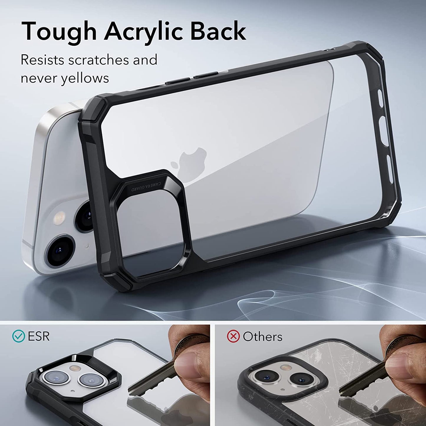 ESR for Iphone 13 Case/Iphone 14 Case Clear, Military-Grade Protection, Shockproof Air-Guard Corners, Yellowing-Resistant Acrylic Back, Phone Case for Iphone 14/Iphone 13, Air Armor Case, Clear Black  Electronic Silk Road Corp   