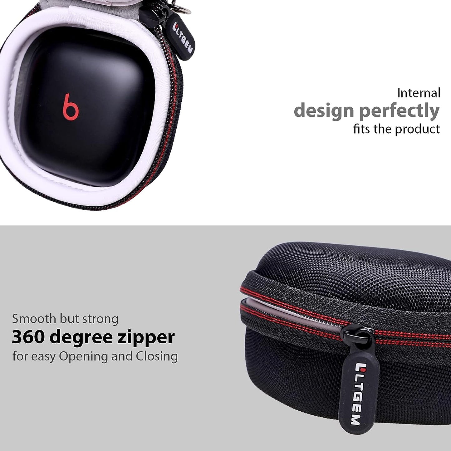 LTGEM EVA Hard Case for Beats Fit Pro/Beats Fit Pro X, Detachable Hand Strap and Built-In Mesh Pocket- Travel Protective Carrying Storage Bag  LTGEM   