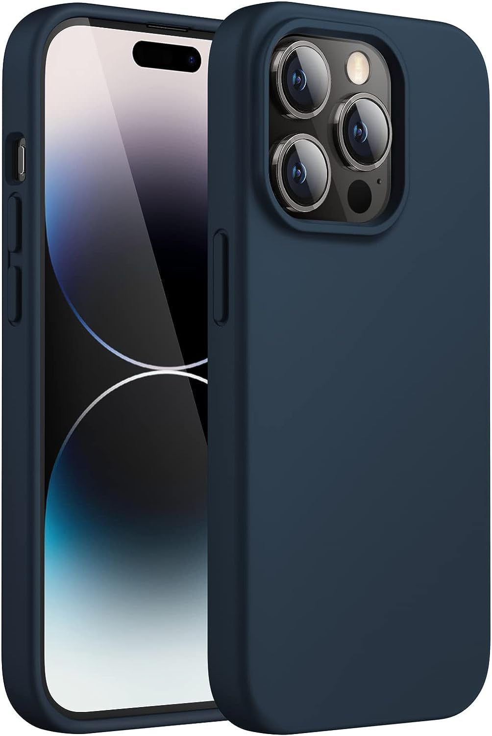 Jetech Silicone Case for Iphone 14 Pro 6.1-Inch (NOT for Iphone 14 Pro Max 6.7-Inch), Silky-Soft Touch Full-Body Protective Phone Case, Shockproof Cover with Microfiber Lining (Navy)  JETech   