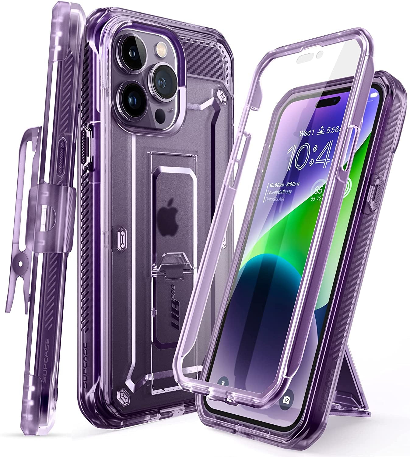 SUPCASE Unicorn Beetle Pro Case for Iphone 14 Pro Max 6.7", with Built-In Screen Protector & Kickstand & Belt-Clip Heavy Duty Rugged Case (Frostgreen)  SUPCASE Frostpurple  