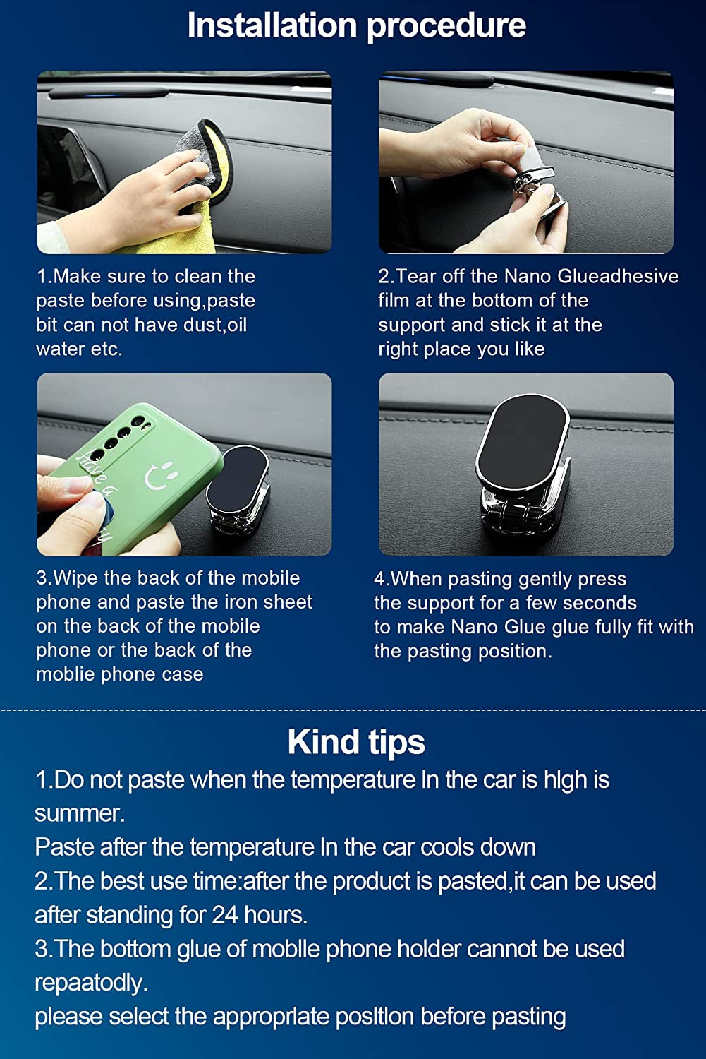 2 Pack Alloy Folding Magnetic Car Phone Holder,360° Rotation Magnetic Cell Phone Holder for Car [Super Strong Magnet] Bracket Magnetic Dashboard Phone Car Mount for All Smartphone (Black+Silver)  Rednow   