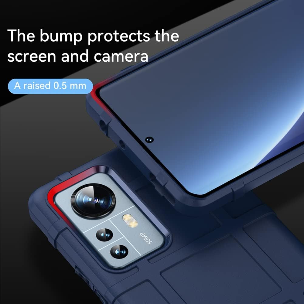 Monwutong Slim Fit Phone Case for Xiaomi 12 Pro, Rugged Shield Case with Military Grade Shockproof,Drop-Tested and Camera Lens Protection Cover for Xiaomi 12 Pro, HD Blue  Monwutong   