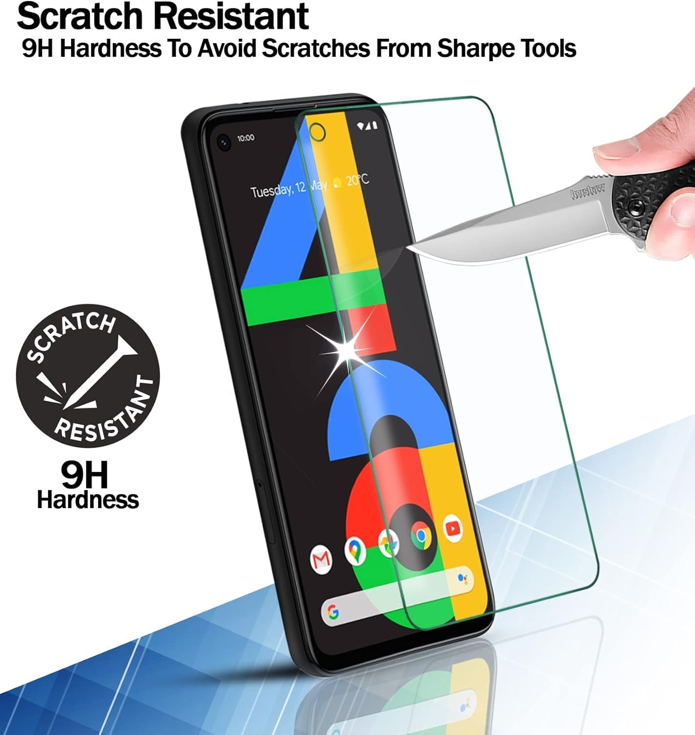 RKINC Screen Protector [4-Pack] for Google Pixel 4A [Not Fit for Pixel 4A 5G], Tempered Glass Film Screen Protector, 0.33Mm [Lifetimewarranty][Anti-Scratch][Anti-Shatter][Bubble-Free]  RKINC   