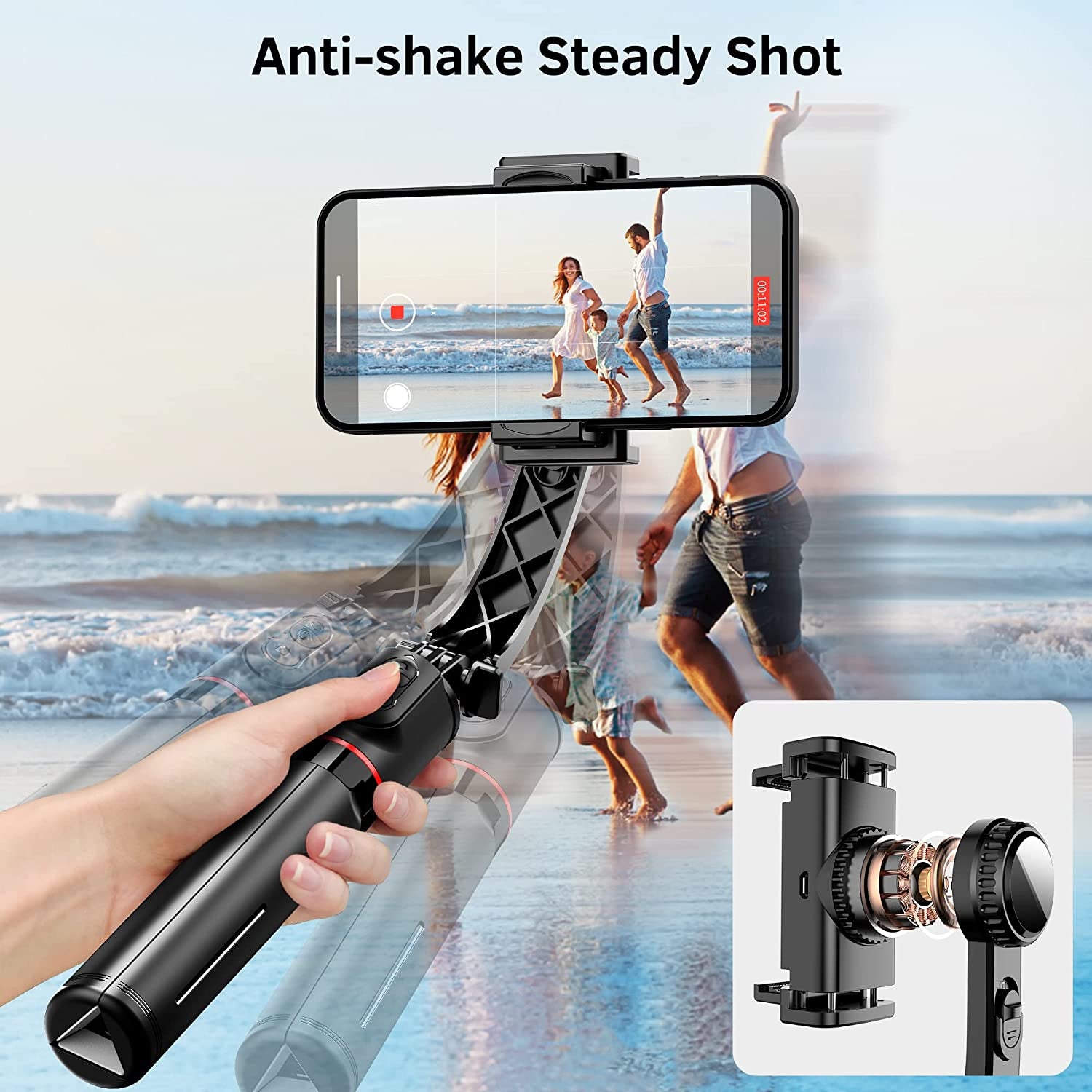 Smartphone Gimbal Stabilizer with Remote, Aluminum Extendable Selfie Stick Tripod, 360° Automatic Rotation, Auto Balance for Live Video Recording, Vlogging, Youtube Compatible with Iphone and Android  LDP   