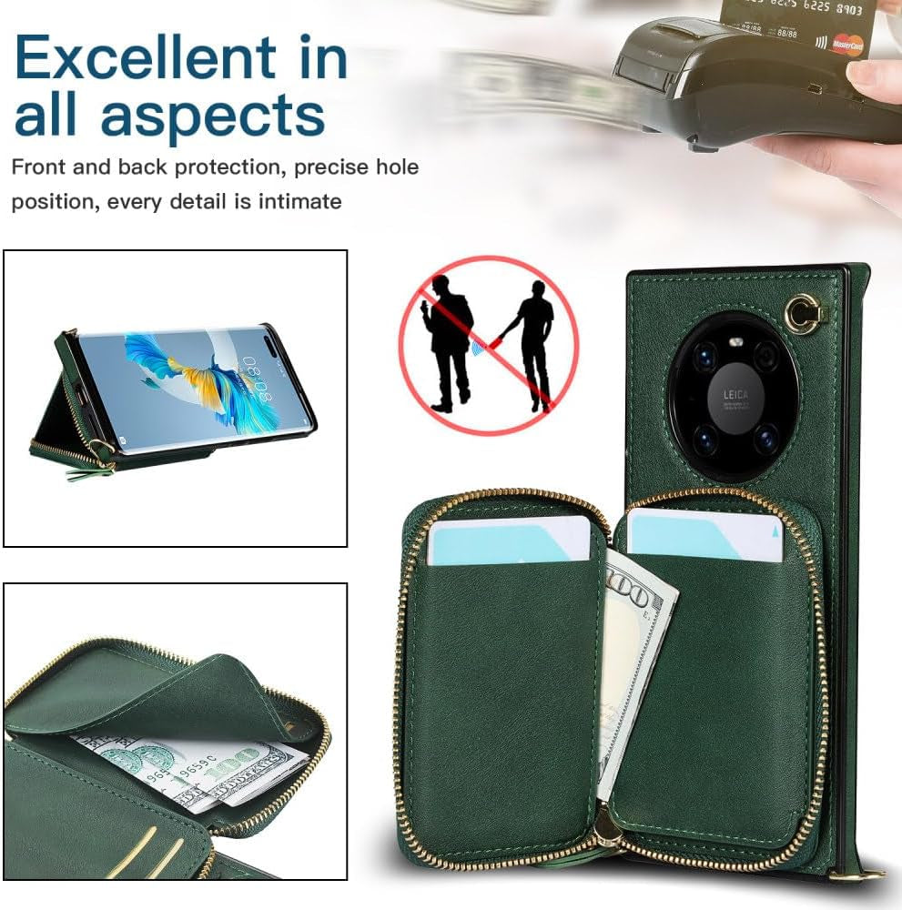 YOGISU Wallet Case for Huawei P30 P40 Pro plus Lite Mate 40 30 20 Pro Lite Backpack-Type Mobile Phone Cover Card,Rose Gold,For Huawei P30  YOGISU   