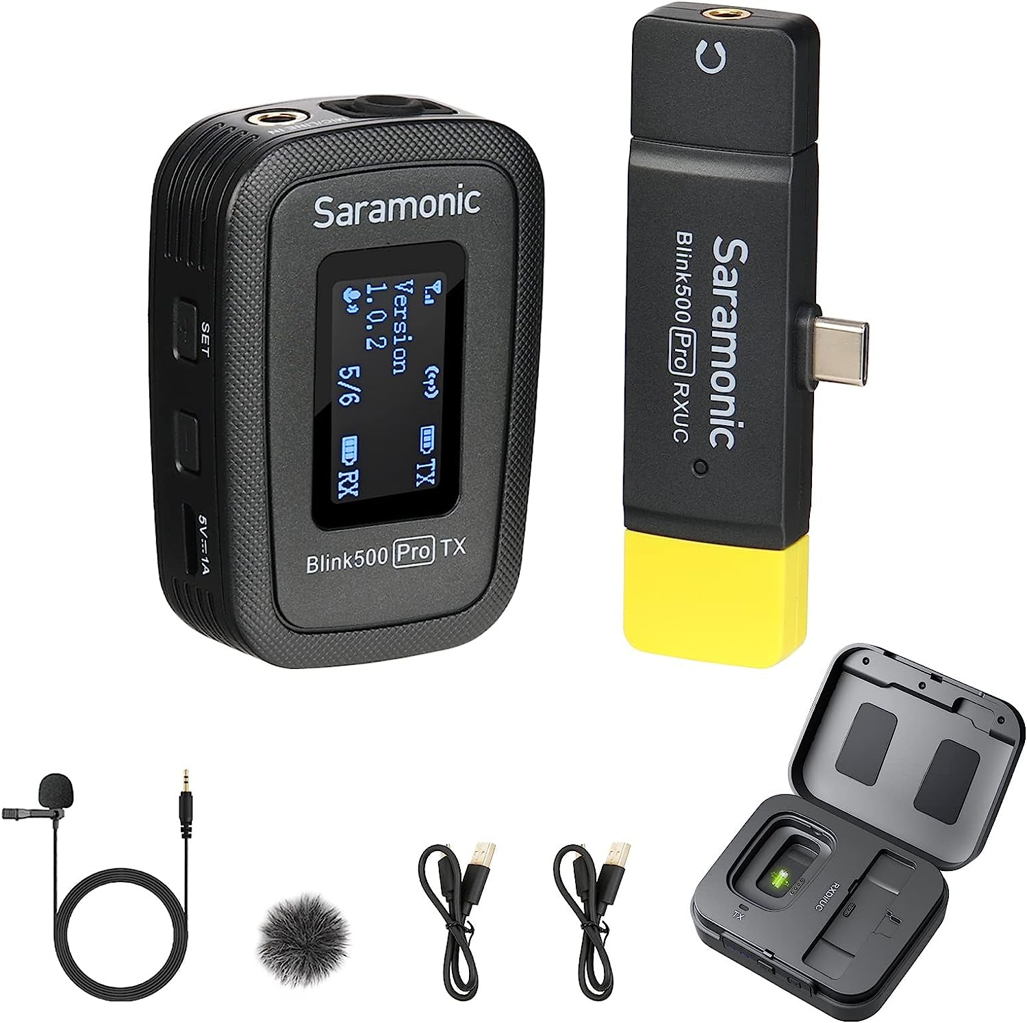 Saramonic Blink500 Pro Dual-Channel Wireless Lavalier Microphone with USB-C Receiver for USB-C Android Phone Laptop Tablet Video Audio Recording Facebook Youtube Podcast Vlog Interview (B6)  Saramonic Blink500 Pro B5  