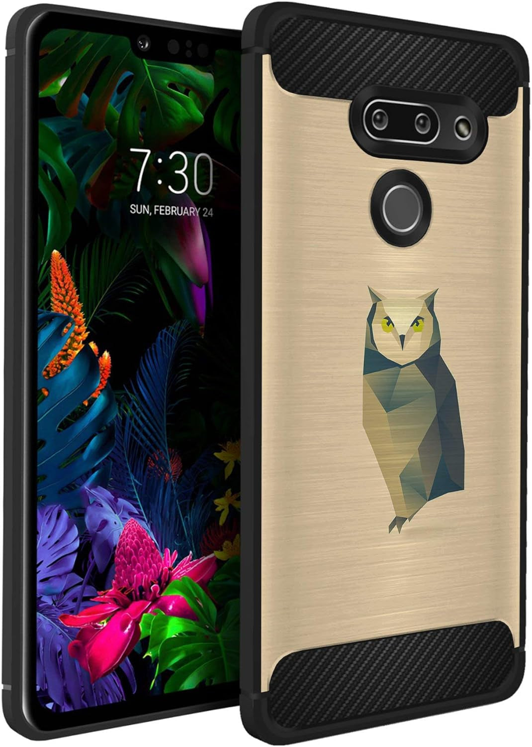 Casesondeck Case Compatible with LG G8 Thinq/Lg G8 -Flexible and Durable Shock Absorption with Carbon Fiber Accents and Designs (Deer Skull)  CasesonDeck Owl  