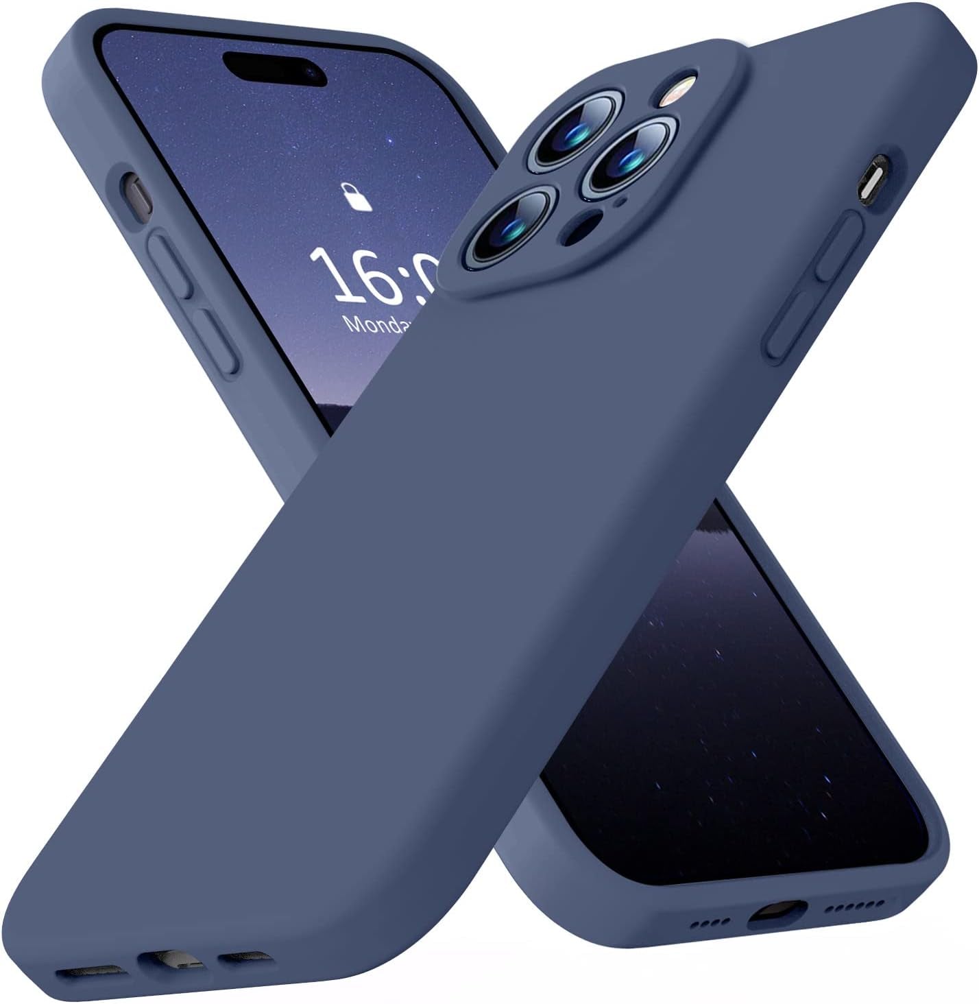 Ktele Compatible with Iphone 14 Pro Case, Ab-Grade Liquid Silicone Case, [Four Corner 50+Tiny Airbags Shockproof] [Soft Microfiber Lining Anti-Scratch] Camera All-Round Protection Case-Blue  Ktele Navy Blue  