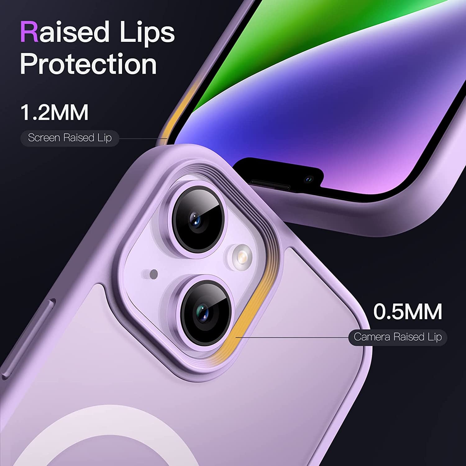 Jetech Magnetic Case for Iphone 14 6.1-Inch Compatible with Magsafe, Translucent Matte Back Slim Shockproof Phone Cover (Light Purple)  JETech   