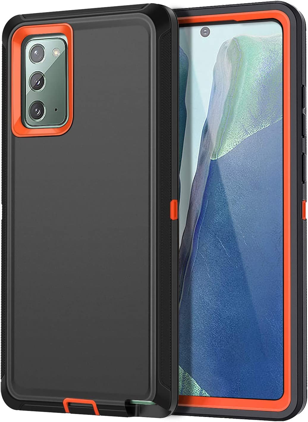 I-HONVA for Galaxy Note 20 Case Shockproof 3 in 1 Full Body Protection [Without Screen Protector] Rugged Heavy Duty Durable Cover Case for Samsung Galaxy Note 20 5G 6.7 Inch, Mint Green/Pink  I-HONVA Black/Orange  