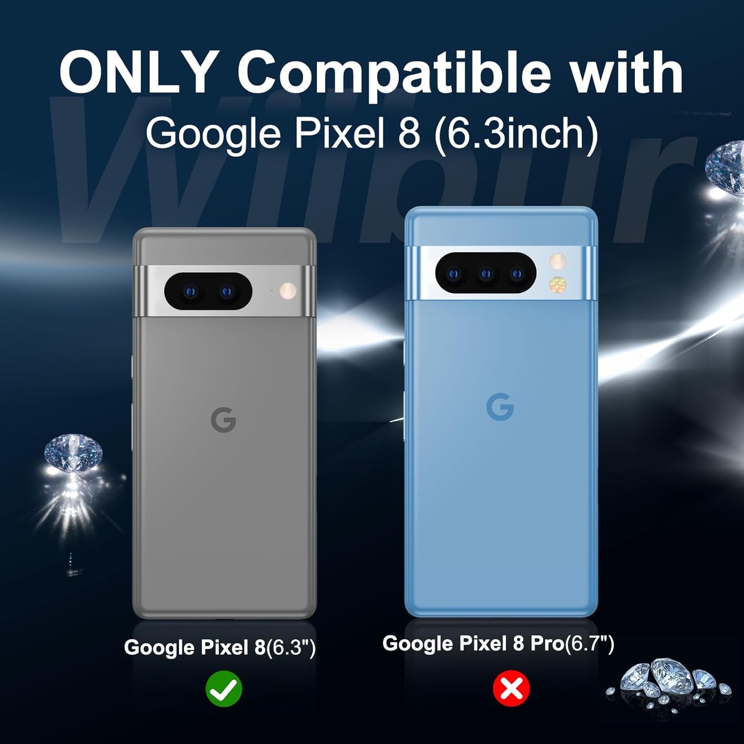 Wilbur Designed for Google Pixel 8 Case Clear,[Anti-Yellowing & Non-Slip] Transparent Shockproof Protective Phone Cases Slim Cover for Google Pixel 8 Released 2023-6.2"  Wilbur   