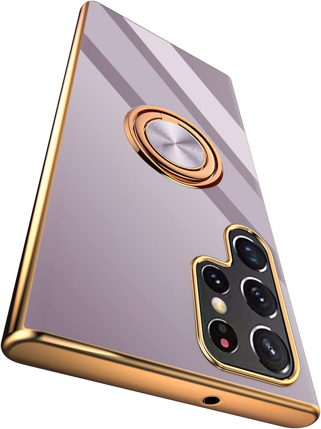 Tnarru Compatible for Samsung Galaxy S22 Case with Ring Holder Kickstand [With Magnetic] Soft TPU Shockproof Electroplated Protective Phone Case for Galaxy S22 5G Light Green  Tnarru Purple Galaxy S22 Ultra 