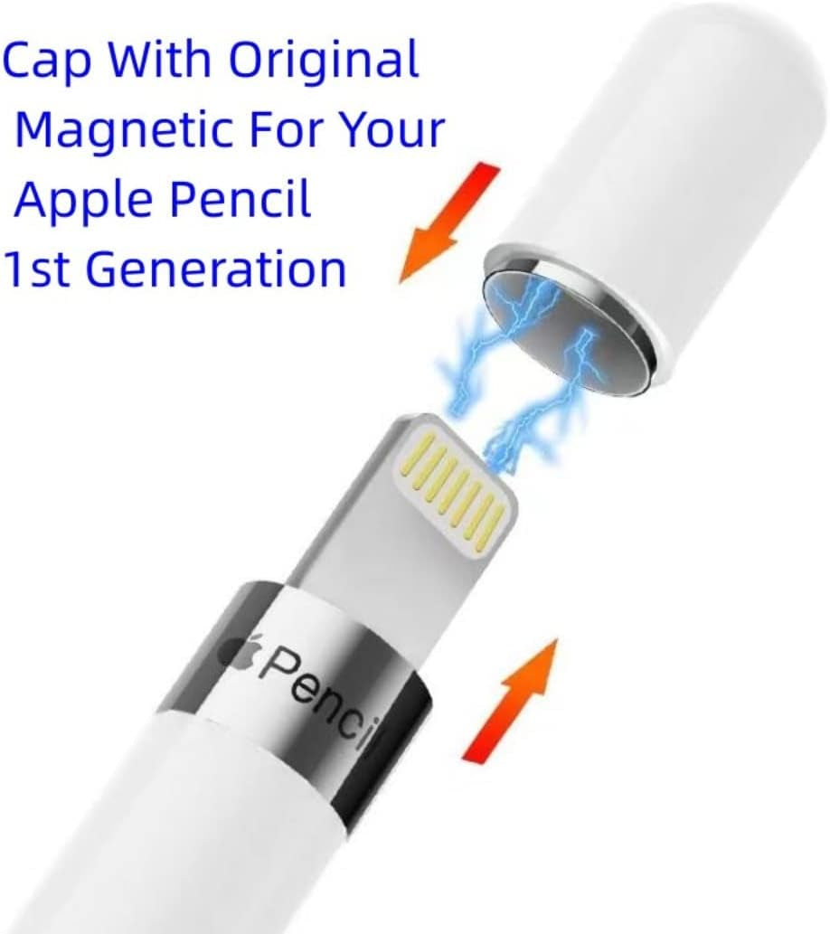 Design for Apple Pencil 1St Generation High Magnetic Cap Replacement with Silicone Cap Cover Case Holder Tether Anti-Lost,Protective Your Cap Compatible with Apple Pencil 1St Generation Only  ONGAHON   