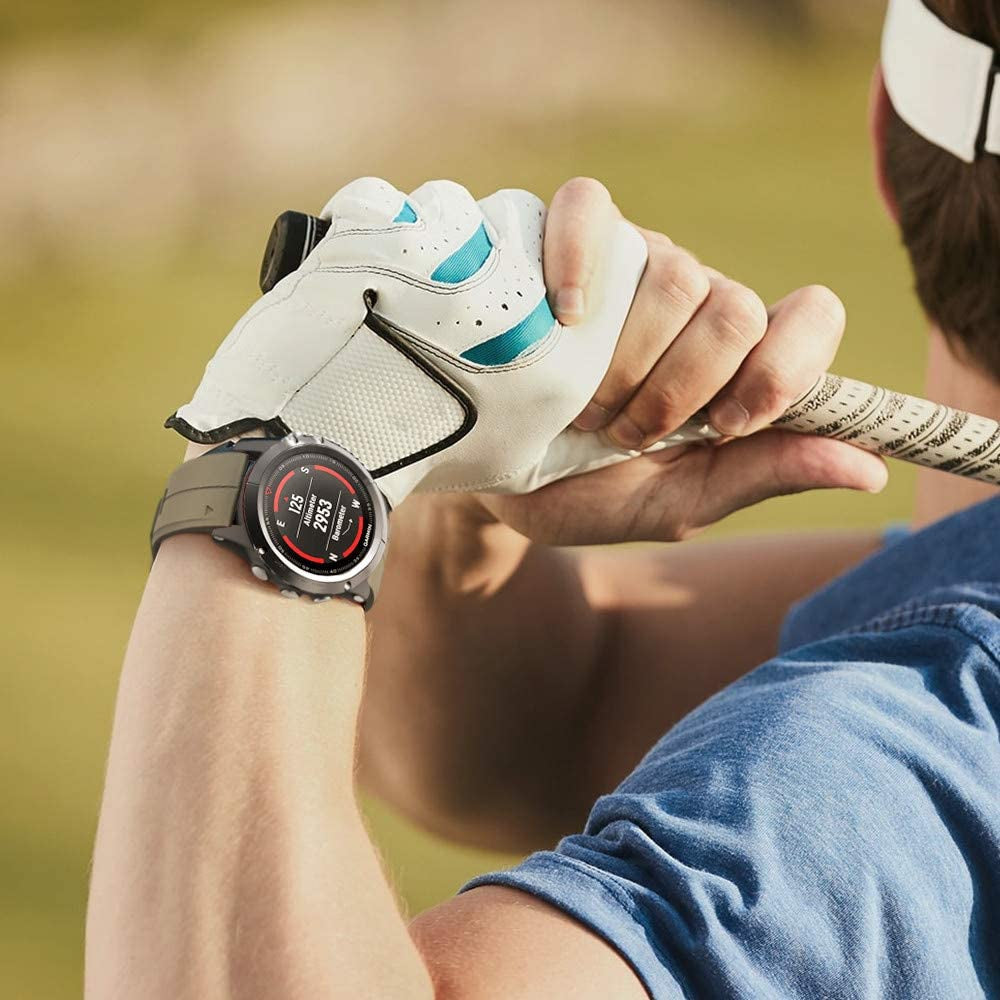 Notocity Compatible Fenix 5X plus Bands Fenix 7X Sport Silicone Replacement Watch Strap for Garmin Fenix 5X/Fenix 5X Plus/Fenix 6X/Fenix 6X Pro/Fenix 3/Hr/Descent MK1/D2 Delta PX/D2 Charlie(Black/Army Green)  NotoCity   