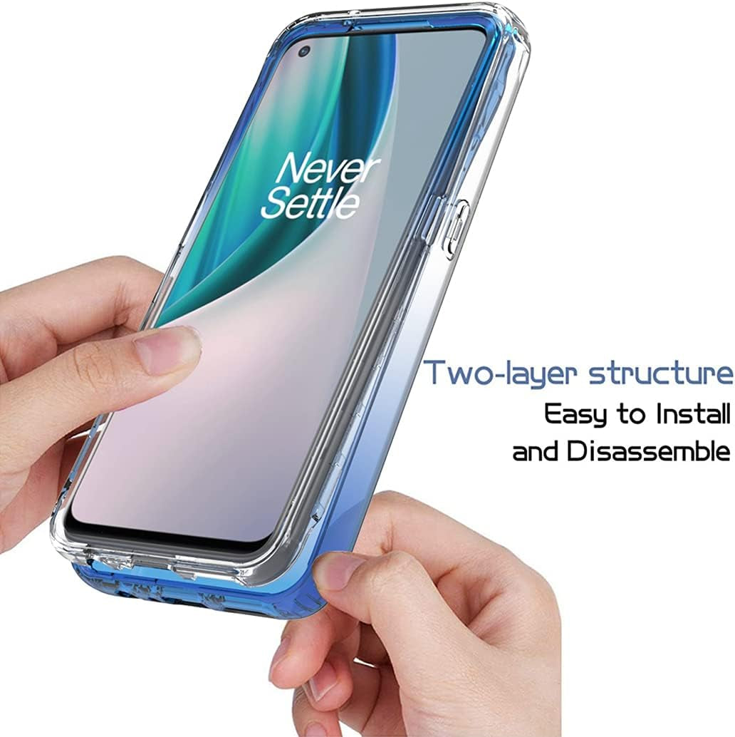 Vavies Compatible with Oneplus Nord N10 5G Case, Oneplus Nord N10 5G Phone Case for Girls Women, Full Body Shockproof Clear Soft Flexible TPU Protective Cover Cases for Oneplus Nord N10 5G (Blue)  Vavies   