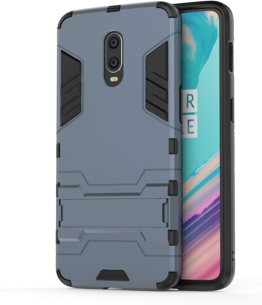 Maijin Case for Oneplus 6T / Oneplus 7 (6.41 Inch) 2 in 1 Shockproof with Kickstand Feature Hybrid Dual Layer Armor Defender Protective Cover (Blue Black)  MaiJin   