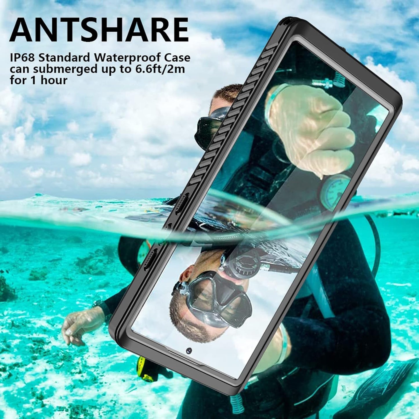 ANTSHARE for Samsung Galaxy Note 20 Ultra Case Waterproof,Built in Screen Protector Full-Body Protection Heavy Duty Shock-Proof Cover Waterproof Case for Galaxy Note 20 Ultra 6.9 Inch 5G-Gray  ANTSHARE   