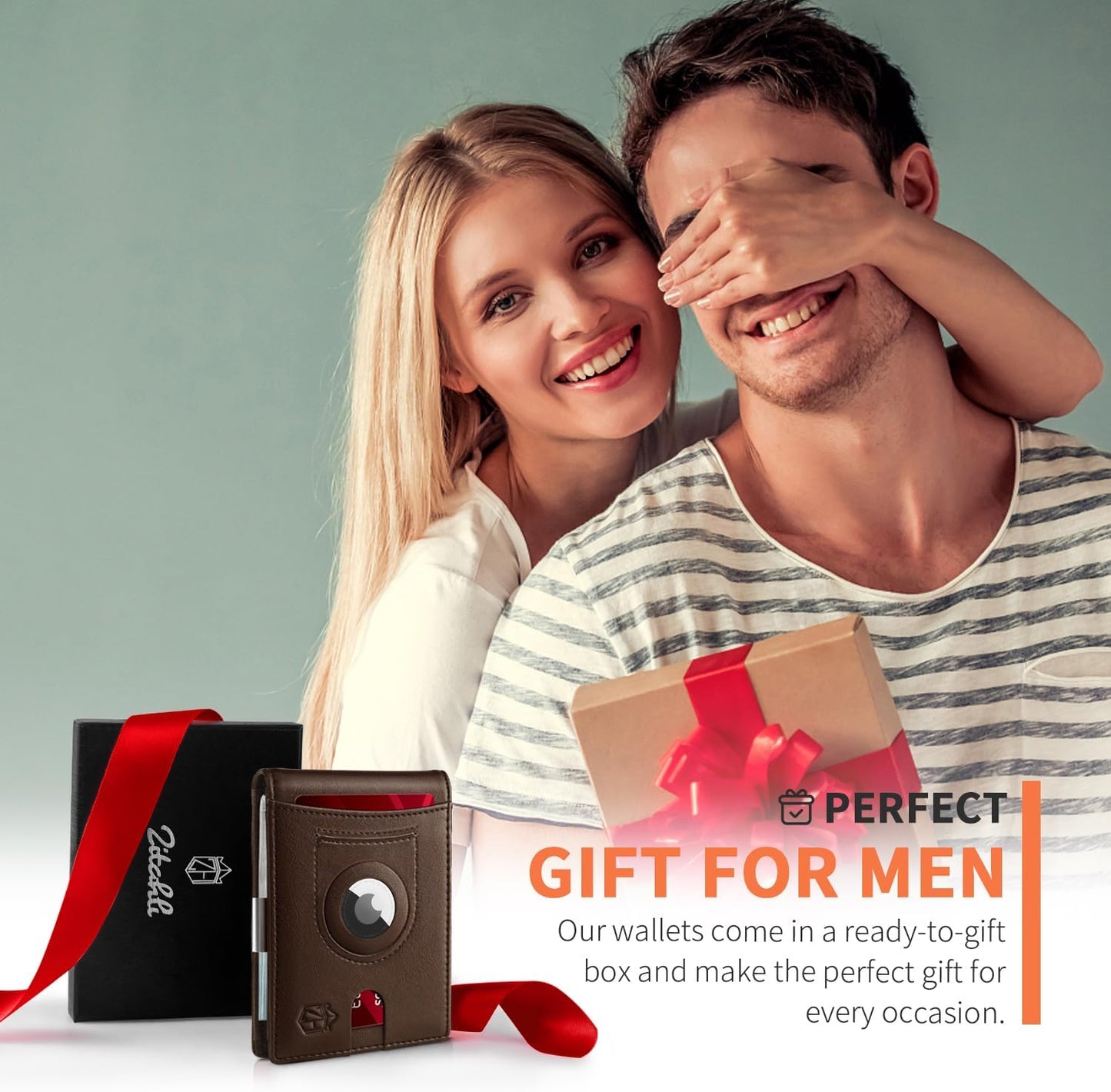 Zitahli Airtag-Wallet-Mens-Slim-Rfid Blocking Wallet Leather with Money Clip Air Tag Wallet Card Holder Bifold Gifts for Men  Zitahli   