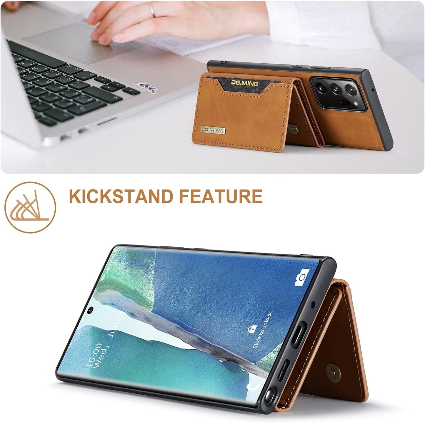 Wallet Case for Samsung Galaxy Note 20 Ultra, DG.MING Premium Leather Phone Case Back Cover Magnetic Detachable with Trifold Wallet Card Holder Pocket for Samsung Galaxy Note 20 Ultra (Brown)  Nuolirong   