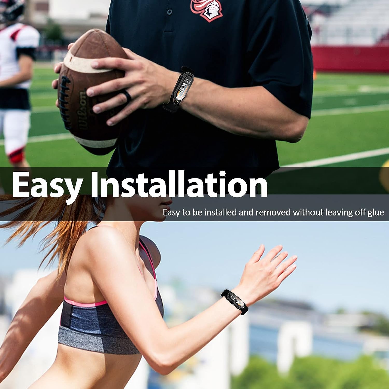 [2 Pack] Miimall Campatible for Xiaomi Mi Band 8 Case with Screen Protector, PC Full Coverage Case HD Ultra-Thin Screen Protector Anti-Scratch Protective Case Cover for Xiaomi Mi Band 8 (Clear+Black)  Miimall   