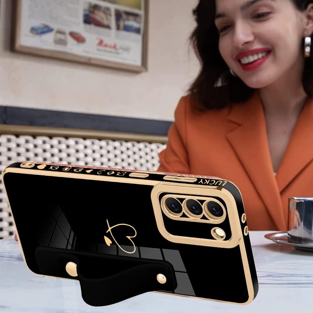 ZIYE Galaxy S21 plus 5G Luxury Electroplated Case with Strap Love Heart Plating Gold Bumper Cover for Women Girls Anti-Scratch Shockproof Back Phone Case for Samsung Galaxy S21 plus 5G 6.7 Inch  ZIYE   