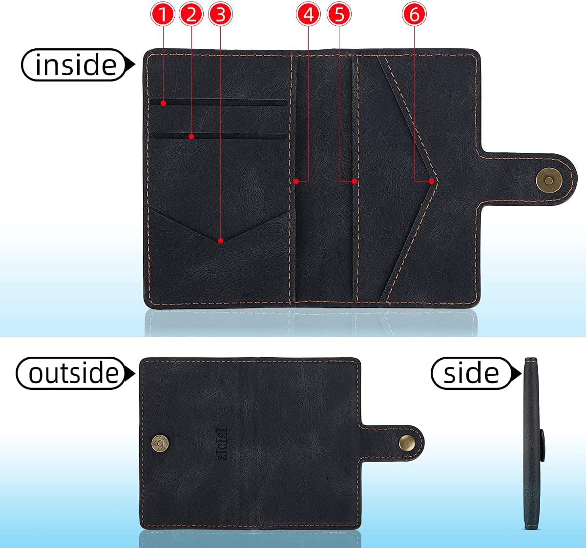 ZICISI for Apple Magnetic Wallet Card Holders with RFID Blocking & Kickstand for Iphone Magsafe Wallet [2 Money Holders + 4 Credit Carders],Compatible with Iphone 13/12 Pro Max/Pro/Mini, Black  ZICISI   