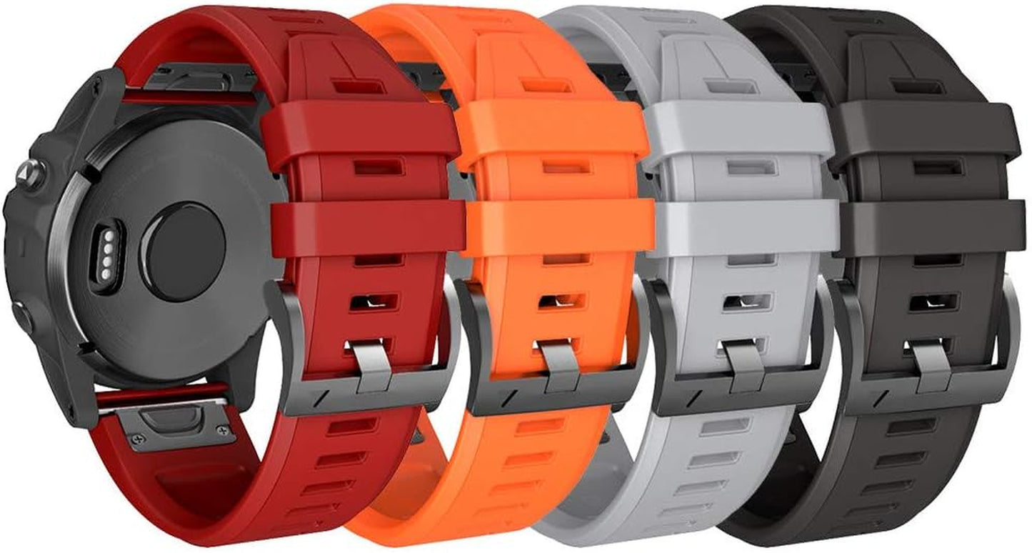 Notocity Compatible Fenix 5X plus Bands Fenix 7X Sport Silicone Replacement Watch Strap for Garmin Fenix 5X/Fenix 5X Plus/Fenix 6X/Fenix 6X Pro/Fenix 3/Hr/Descent MK1/D2 Delta PX/D2 Charlie(Black/Army Green)  NotoCity 4pcs  