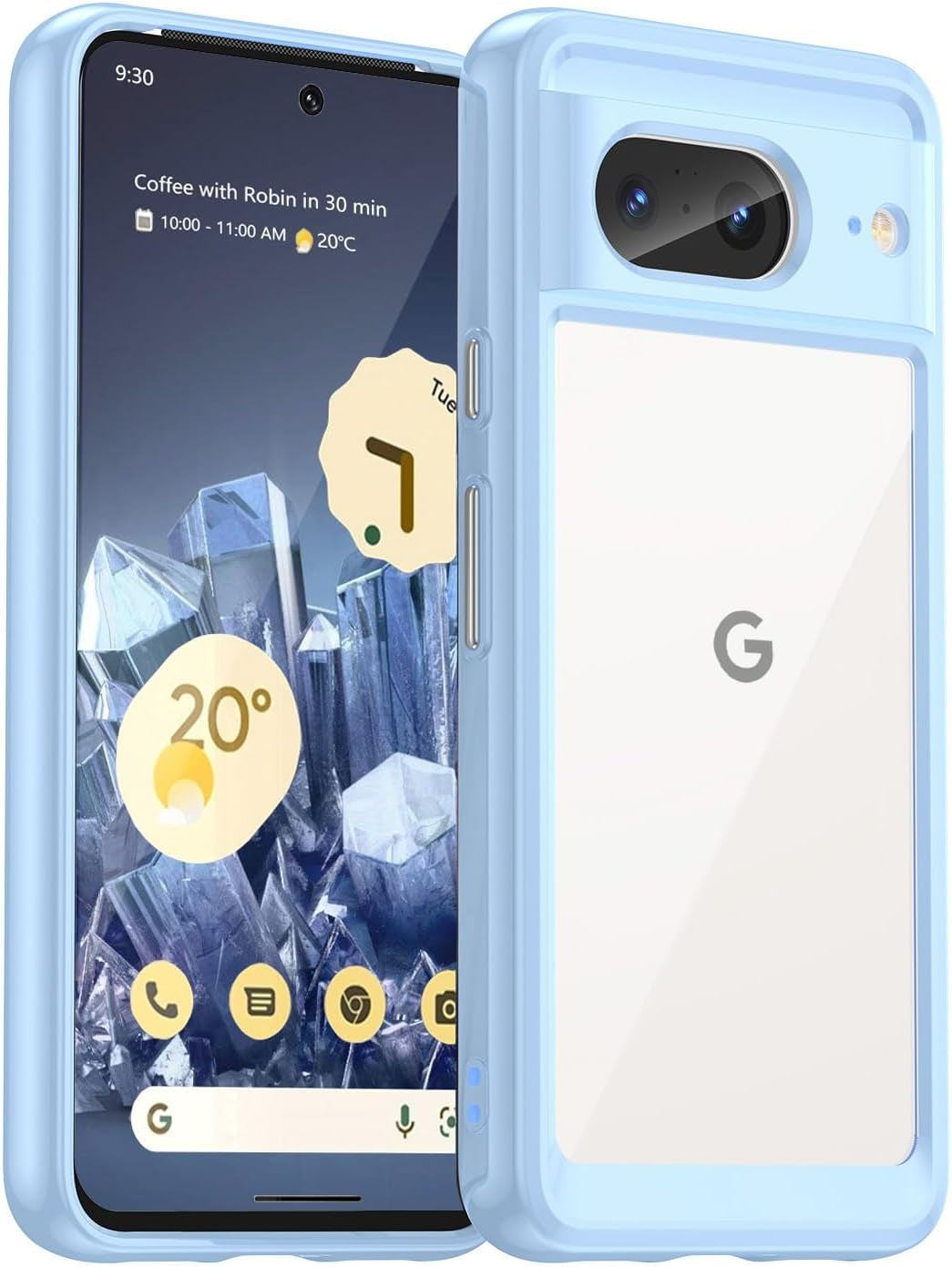 Guarishel for Google Pixel 8 Phone Case: [Built-In 4 Airbags][Not-Yellowing] Military-Grade Shockproof Protective Phone Case for Google Pixel 8, Blue  Guarishel   