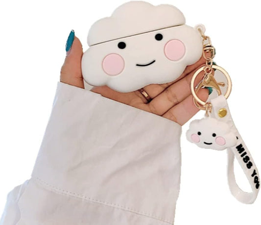 Comfyart for Beats Studio Buds Cute Cloud with Lanyard Silicone Earphone Sleeve Shockproof Waterproof Protective Earphone Cover Case, White  Generic   