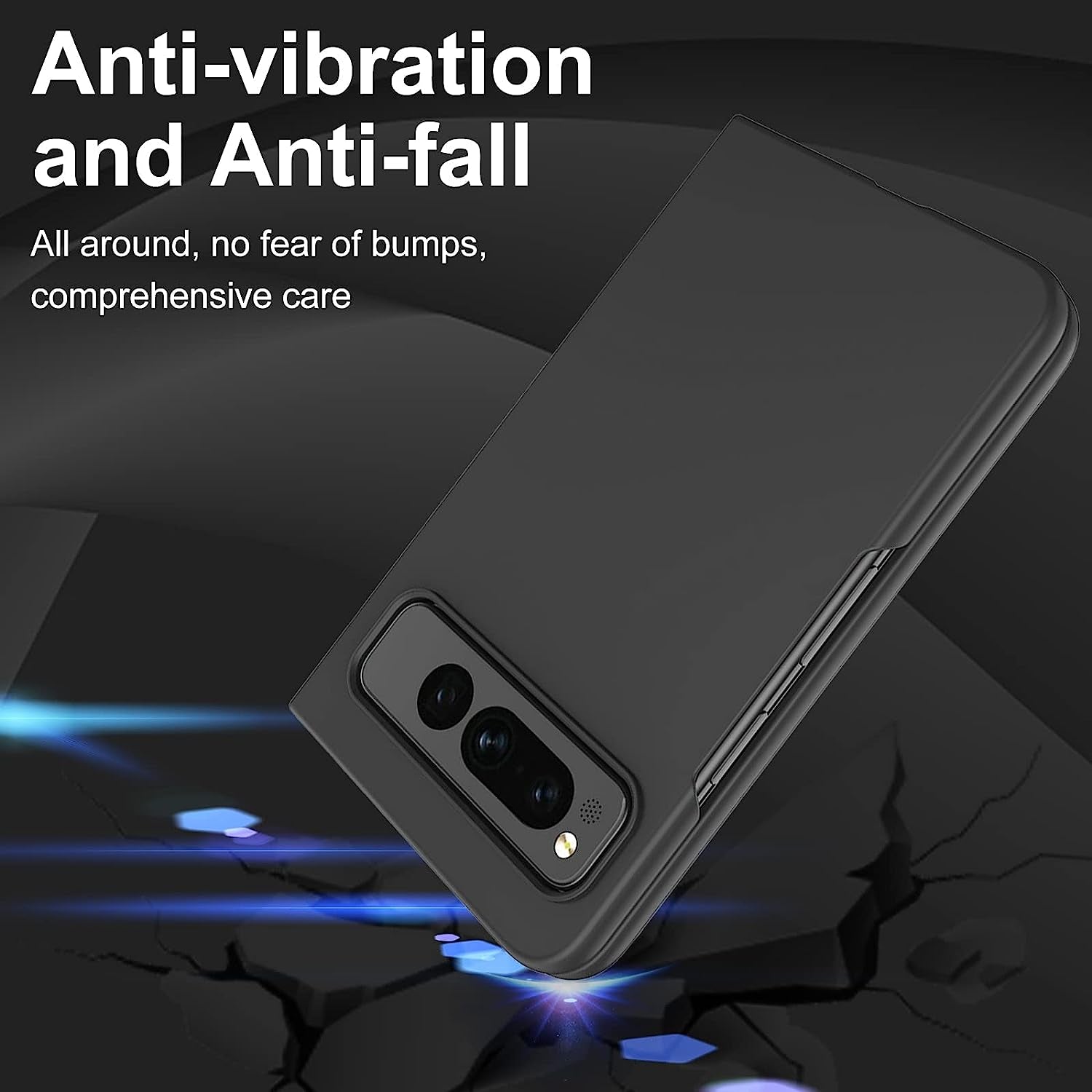 For Google Pixel Fold Case 2023 New, 2 in 1 Ultra Slim Lightweight Anti-Drop Wear-Resistant PC Material Hard Flip Cover for Google Pixel Fold 5G Heavy Duty Protective Phone Case (Black)  Giyer   