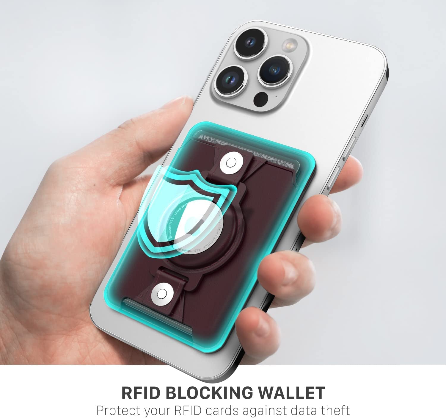 VENA Magsafe Wallet for Iphone with Airtag Holder, Card Holder, RFID Protection, 3-In-1 Detachable Magnetic Leather Case with Kickstand for Iphone 14/13/12 Series - Burgundy Red  Vena   