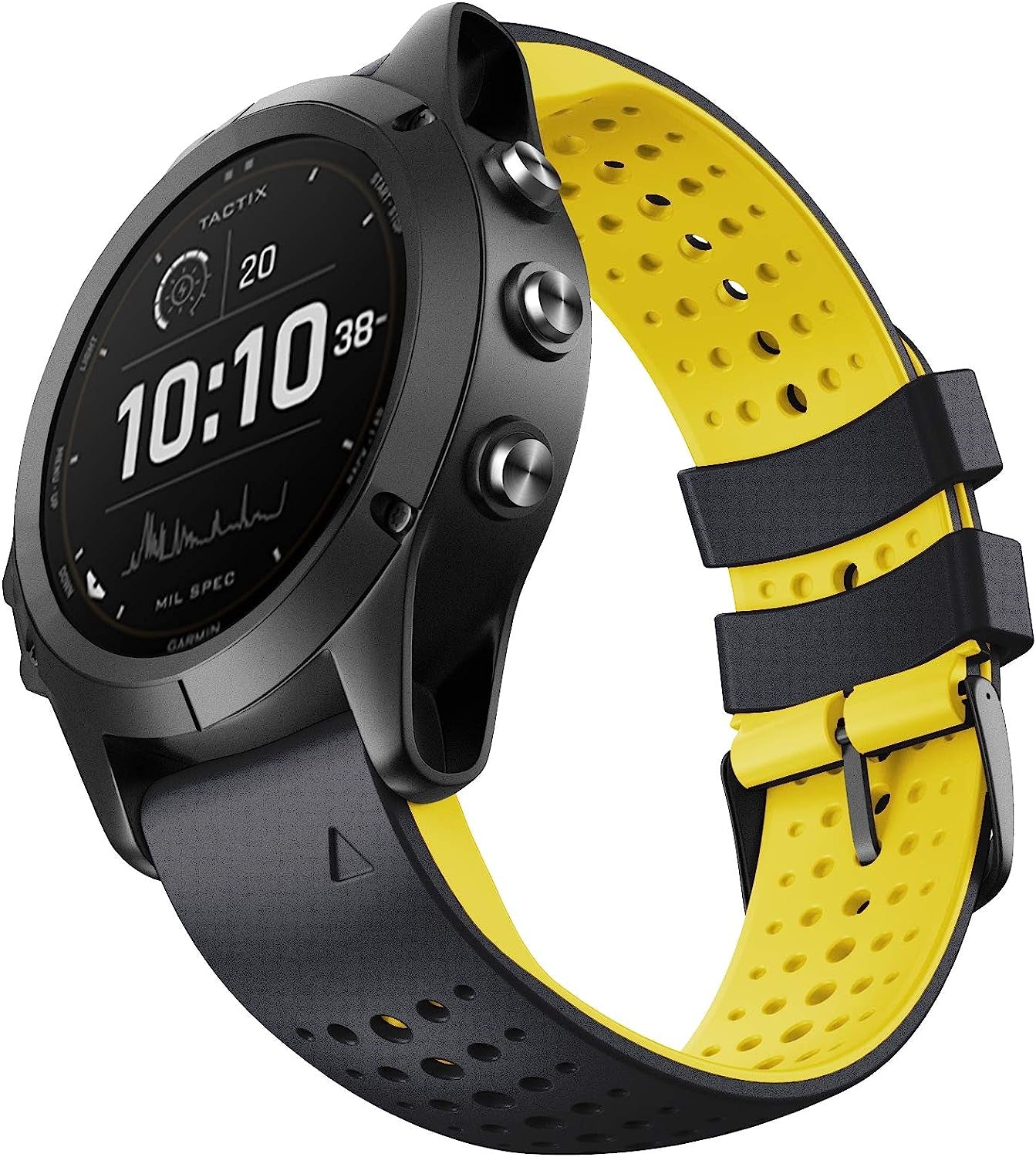 Notocity for Fenix 6 Band 22Mm Silicone Watch Bands for Fenix 7/Fenix 6/ Fenix 5/Fenix 5 Plus/Fenix 6/Fenix 6 Pro/Forerunner 935/945/Approach S60/S62/ Epix  NotoCity black-yellow  