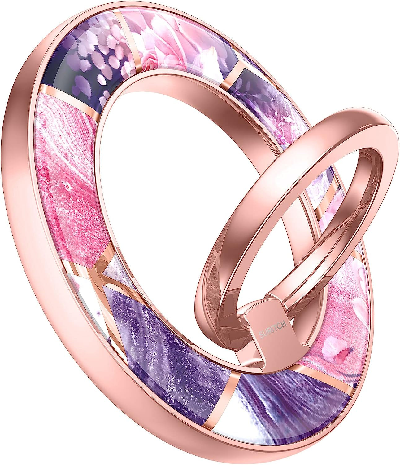 SURITCH Magnetic Cell Phone Ring Holder Grip for Iphone 14/13/12(Pro, Pro Max, Plus, Mini), Finger Grip Folding Adjustable Kickstand for All Magsafe Iphone-Compatibles, Purple Cosmos  SURITCH Lavender  